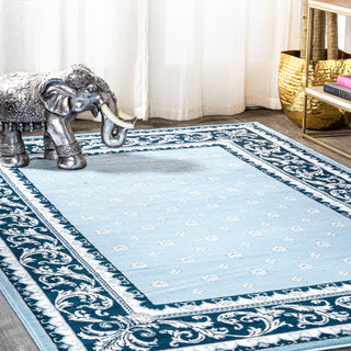 Acanthus French Border, Blue/Navy, 4'x6'