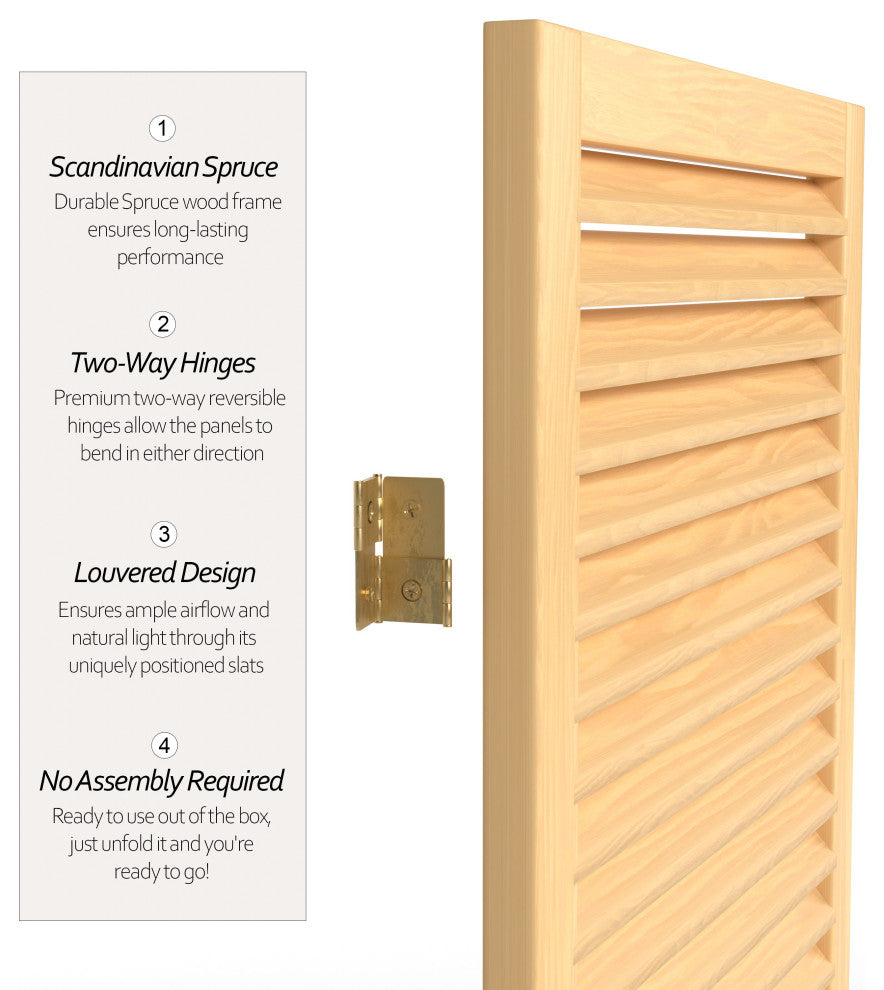 6' Tall Beadboard Divider, Natural, 3 Panels