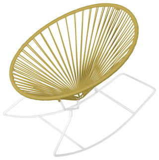 Innit Indoor/Outdoor Handmade Rocker, Caramel Weave, White Frame