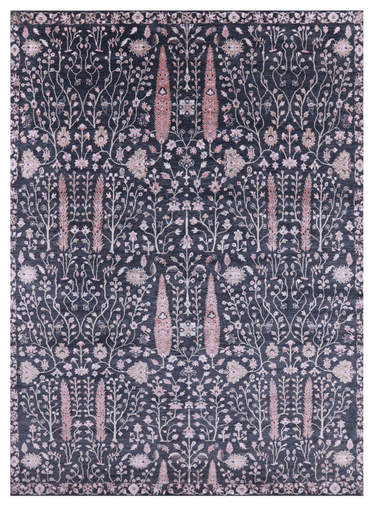 Wool and Silk Persian Ziegler Handmade Rug 8' 9" X 12' 1" Q9254