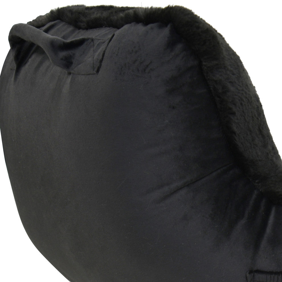 Faux Fur Bedrest Shell, Black, 20"x18" X17"