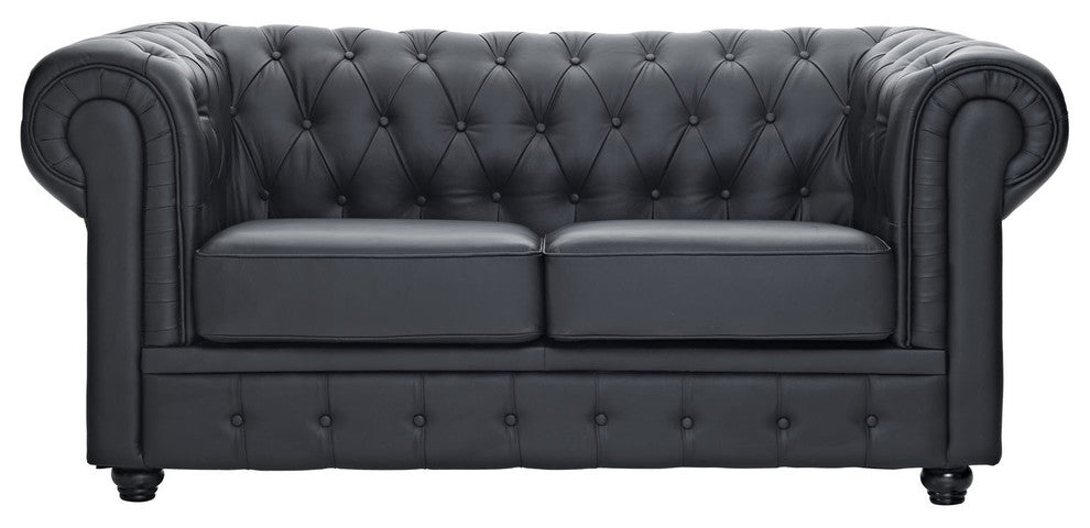 Chesterfield Loveseat in Black