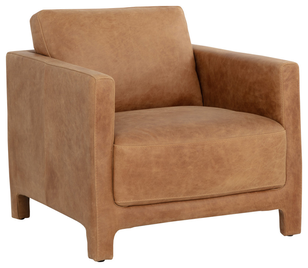 Rodney Lounge Chair, Camel Leather