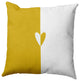 Modern Heart Decorative Throw Pillow, Mustard, 16"x16"