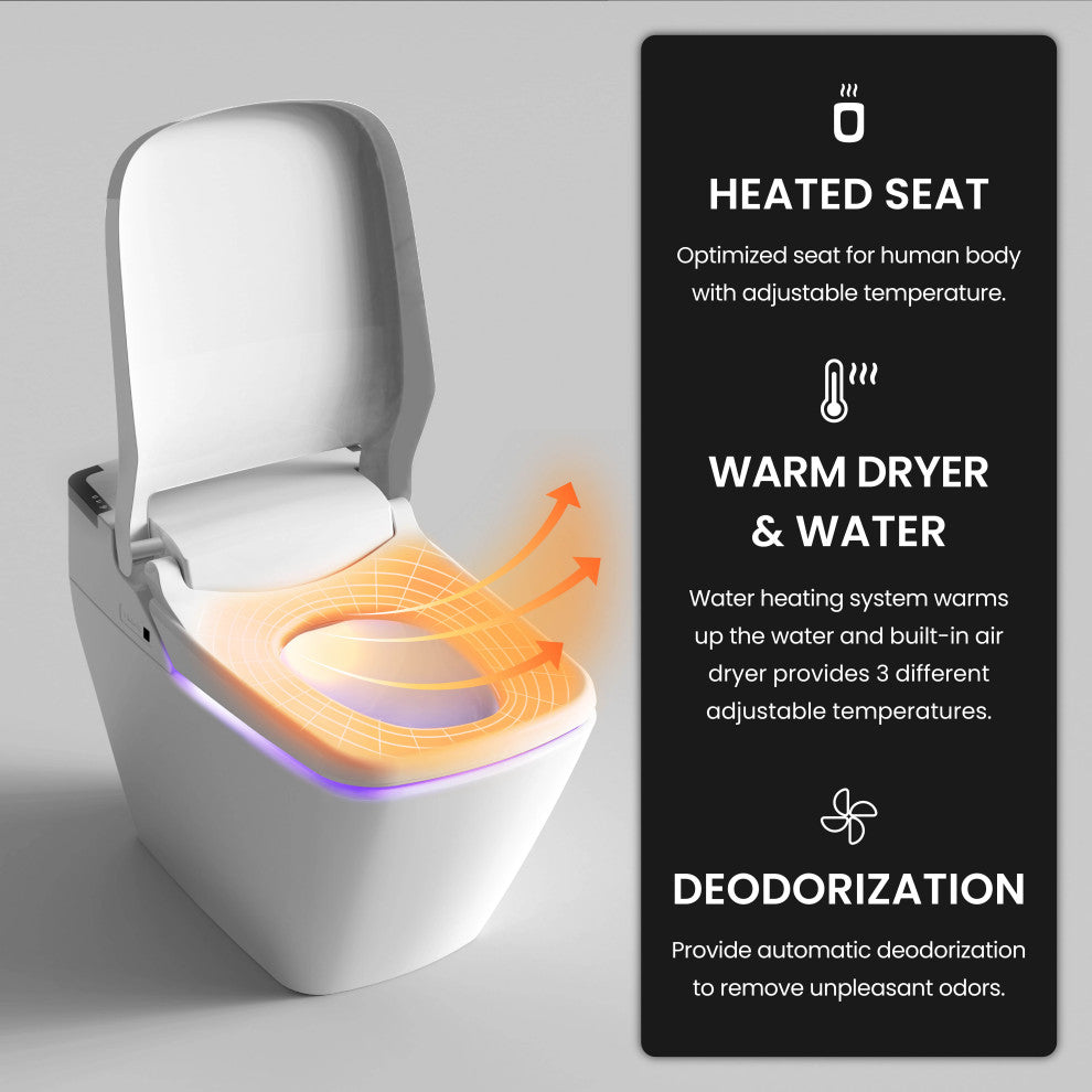 Smart Bidet Toilet with UV-A and Auto Flush