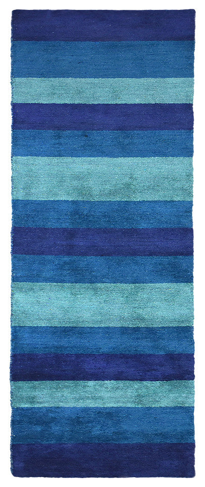 HAND KNOTTED LOOM SILK AREA RUGS-2'6''x12',Runner,Multicolor,Contemporary