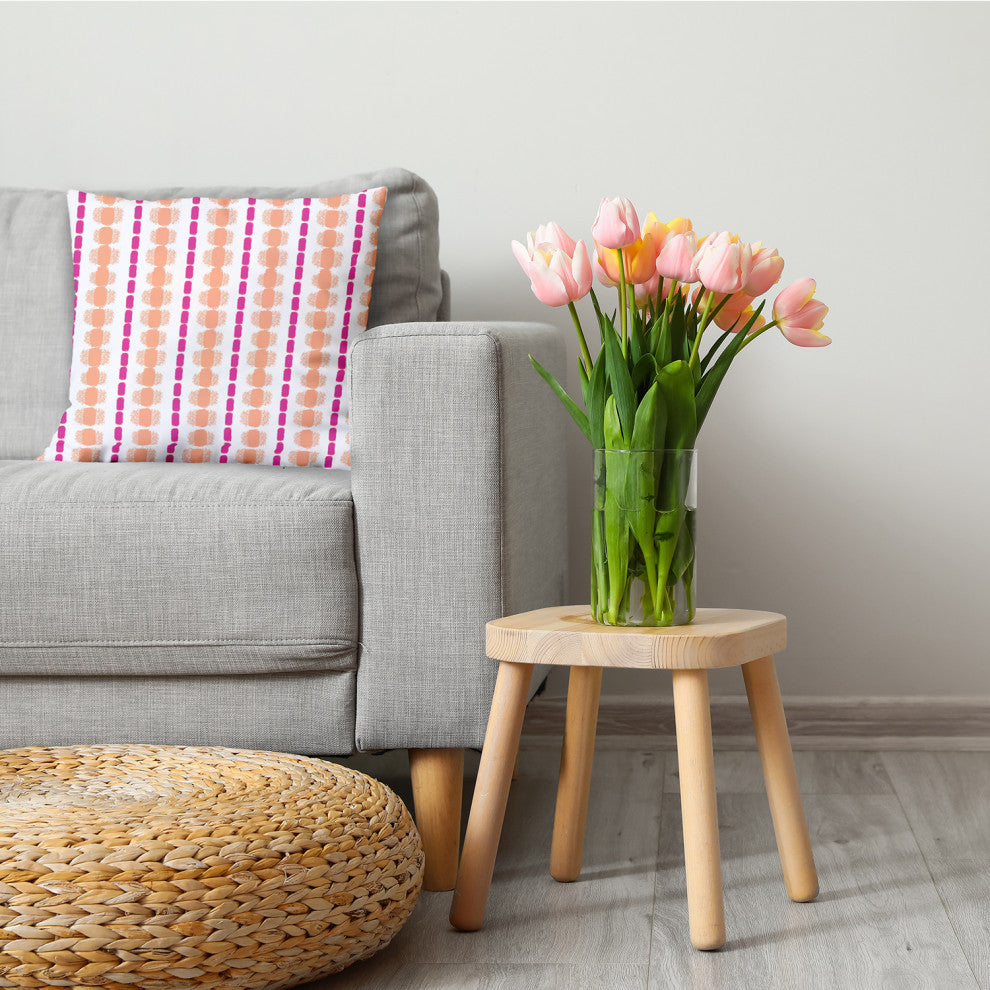 Watercolor Stripe Decorative Throw Pillow, Orange-Orchid, 26"x26"