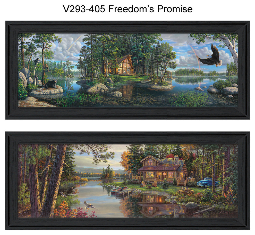 "Freedom Promise" Collection By Kim Norlien, Printed Wall Art, Black Frame