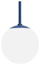 Globe Outdoor Pendant, Gloss White Shade With Blue Stem, 12" Shade With 24" Stem