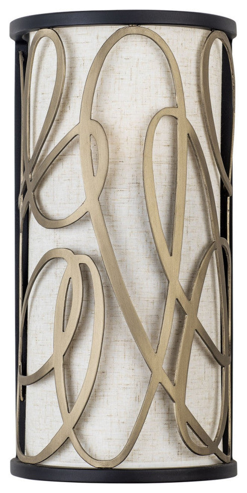 Scribble 2-Light Wall Sconce, Matte Black/Artifact