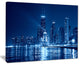 "Blue Chicago Skyline Night" Canvas Print