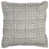 Blue Beige Distressed Block Throw Pillow