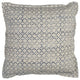 Blue Beige Distressed Block Throw Pillow