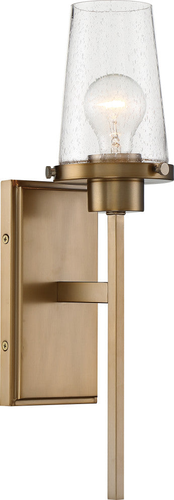 Rector- 1 Light Wall Sconce - with Clear Glass - Burnished Brass Finish