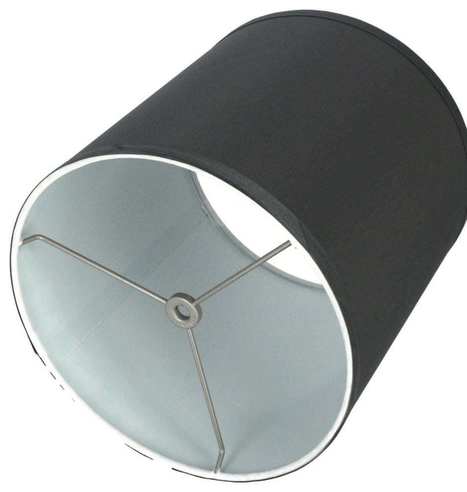 Classic Drum Faux Silk Lamp Shade, Gray, 10"