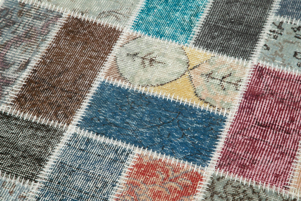 Rug N Carpet - Handmade Anatolian 2' 11" x 9' 9" Wool Patchwork Runner Area Rug