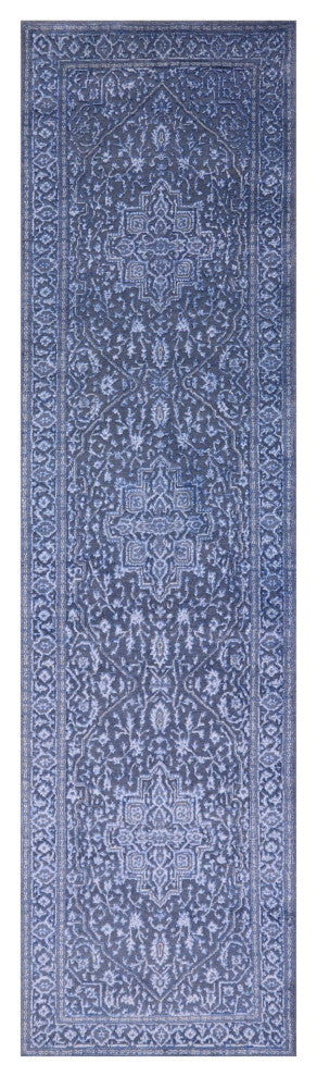 2' 7" X 10' 3" Persian Heriz Serapi Handmade Wool & Silk Runner Rug - Q13682
