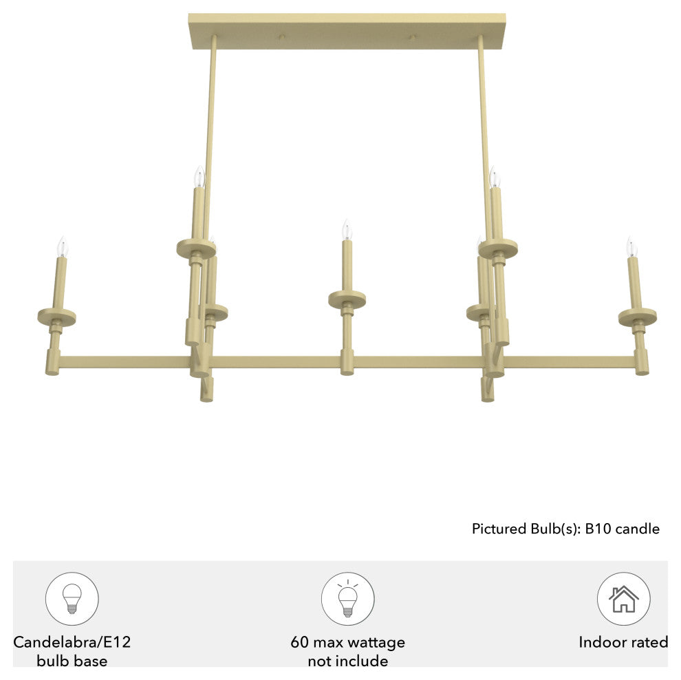 Hunter Briargrove Modern Brass 7-Light Chandelier Ceiling Light Fixture