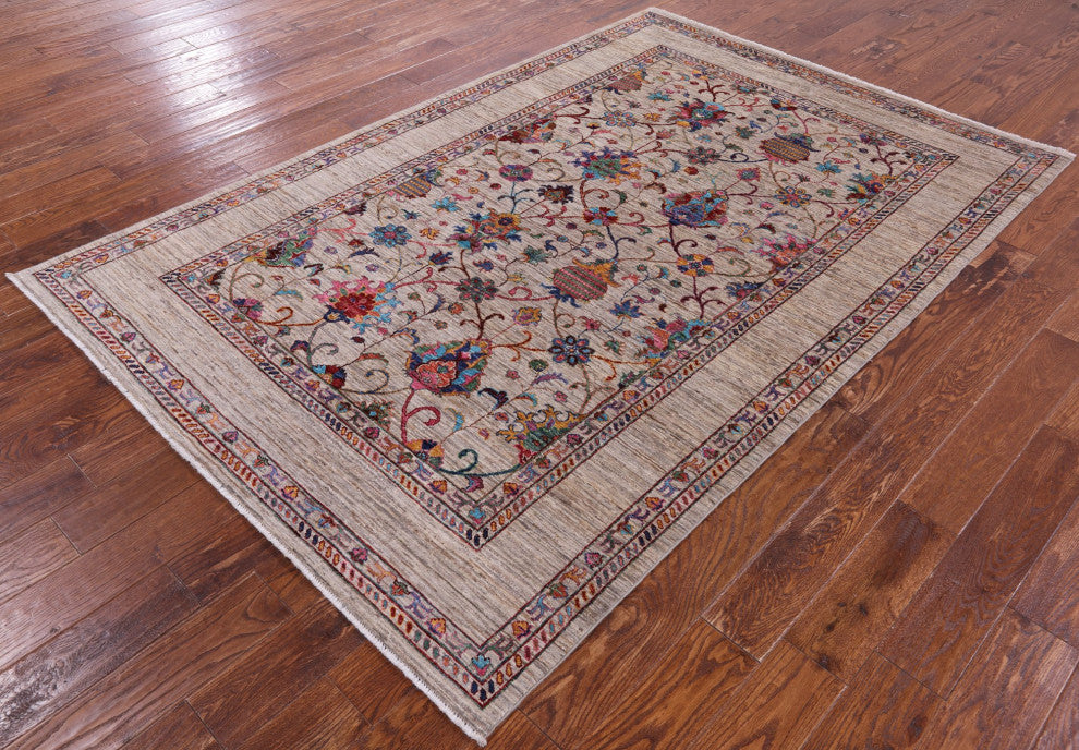 Persian Tabriz Hand Knotted Wool Rug 5' 6" X 8' 3" Q11100