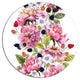 Watercolor Pink Floral Composition, Floral Disc Metal Wall Art, 38"