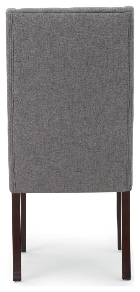 GDF Studio Cline Contemporary Fabric Wingback Dining Chair, Set of 2, Dark Gray