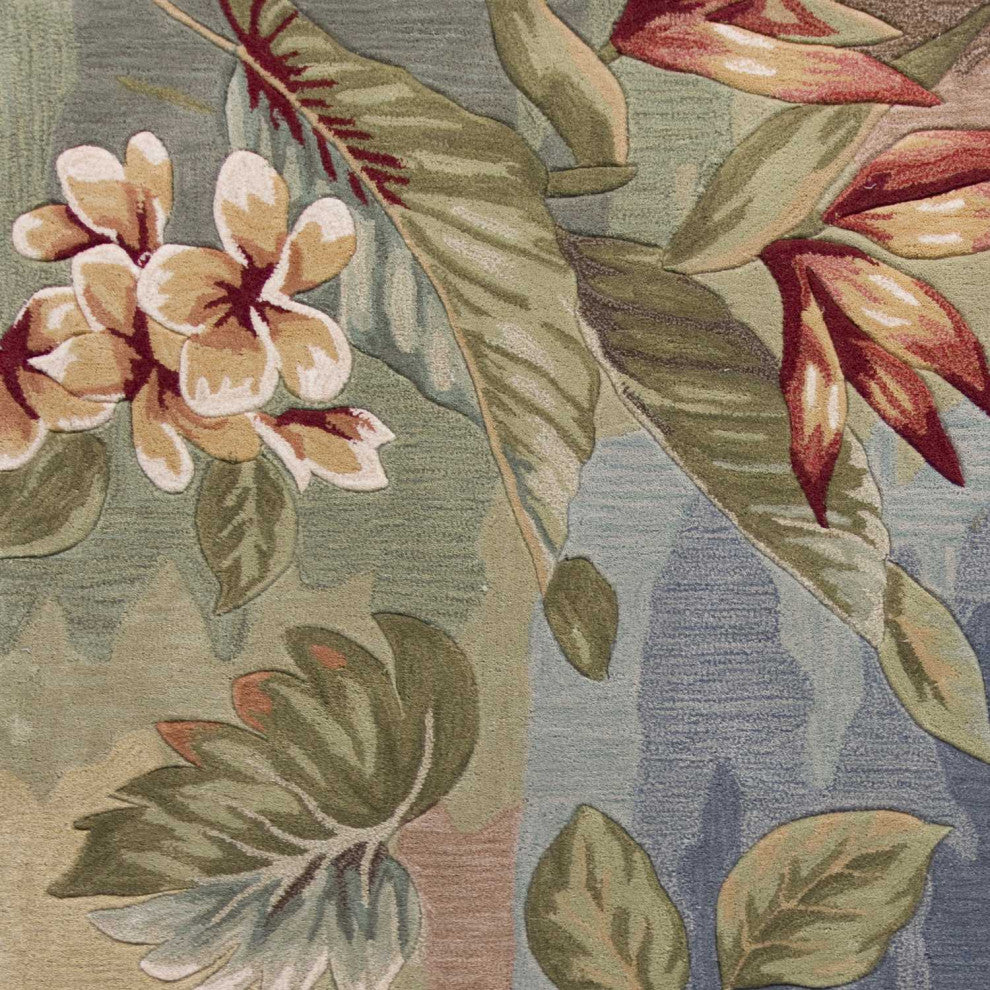 HomeRoots 8' x 10' 6" Polyester Blue or Sage Area Rug