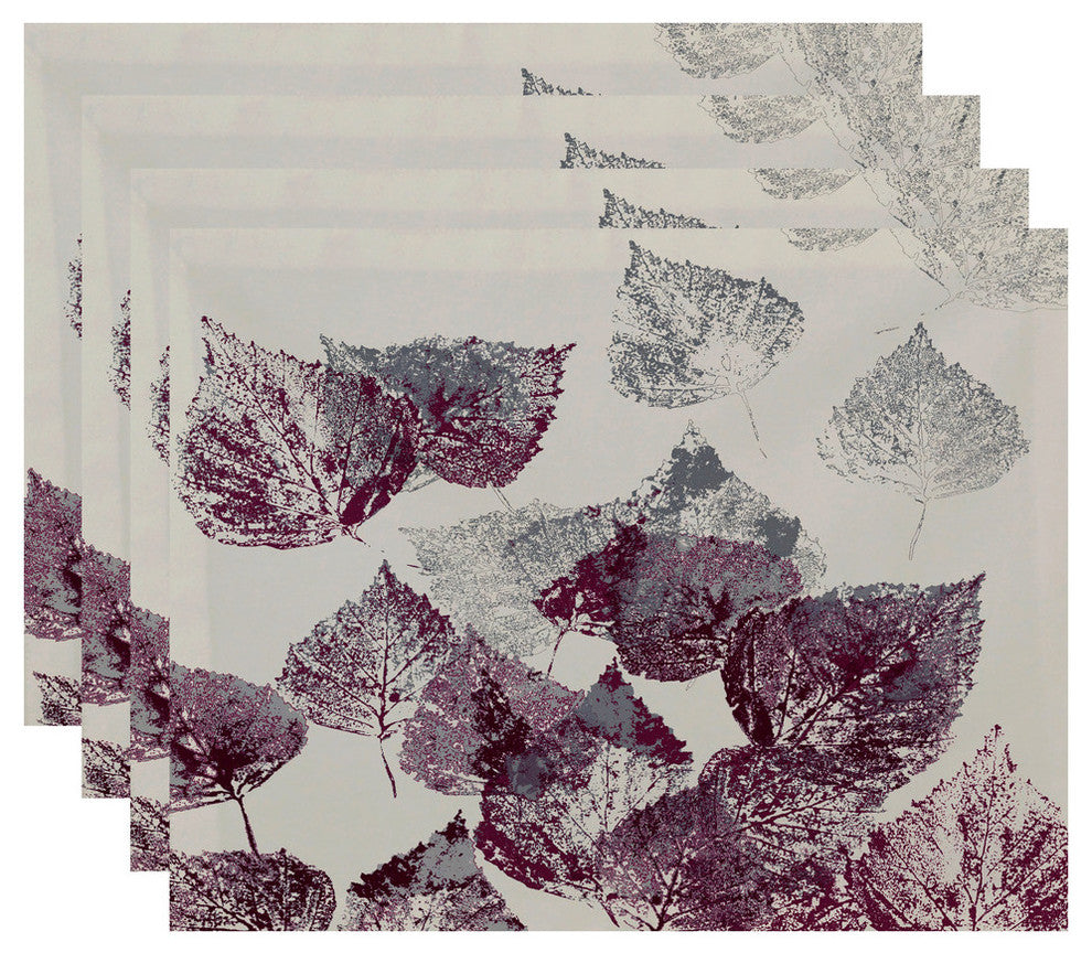 Fall Memories Floral Print Placemat, Set of 4, Purple