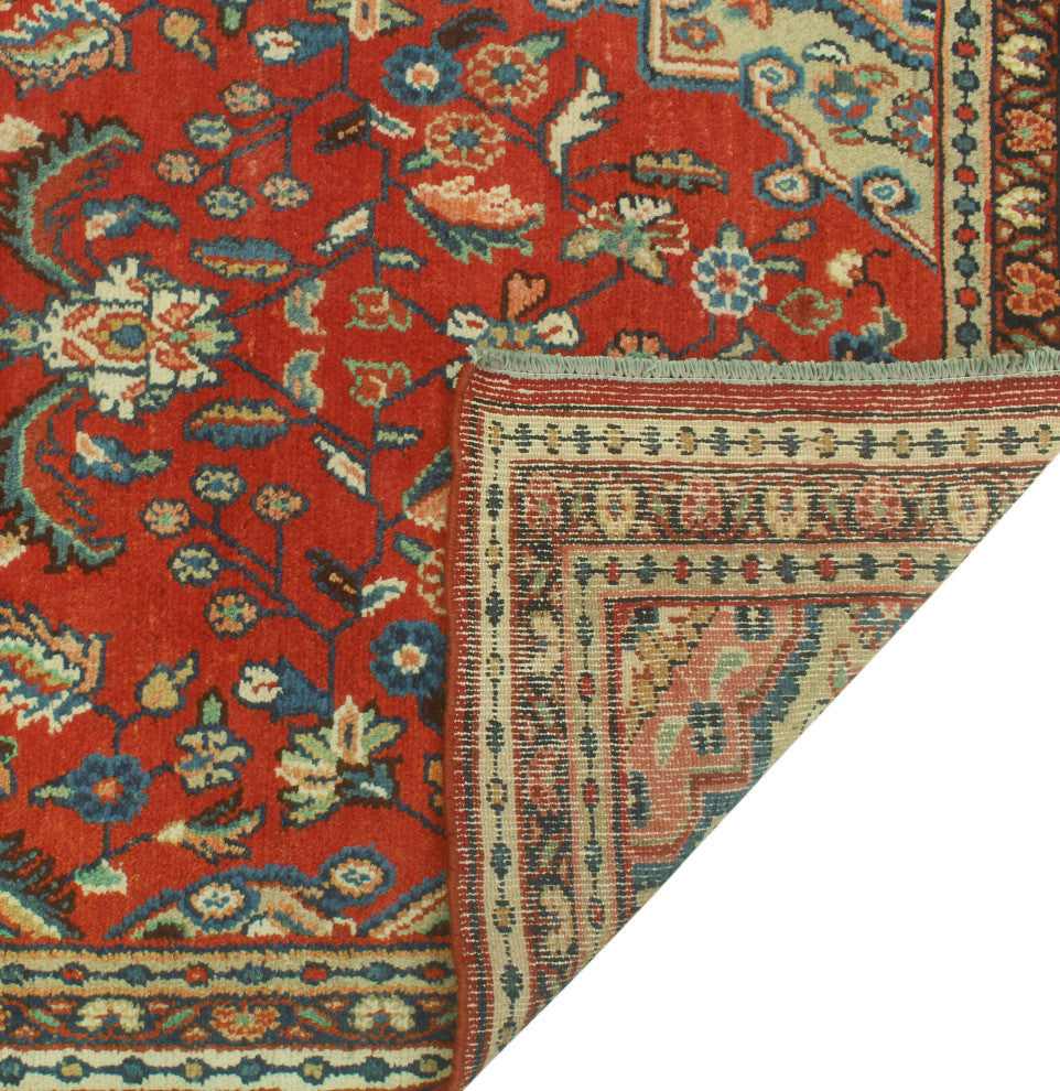 Fine Vintage Distressed Diamond Rust/Charcoal Runner, 3'8x10'6
