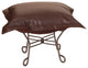 Scroll Puff Ottoman With Cover, Titanium Frame, Avanti Pecan