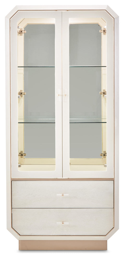 La Rachelle Display Cabinet with LED Lighting - Champagne