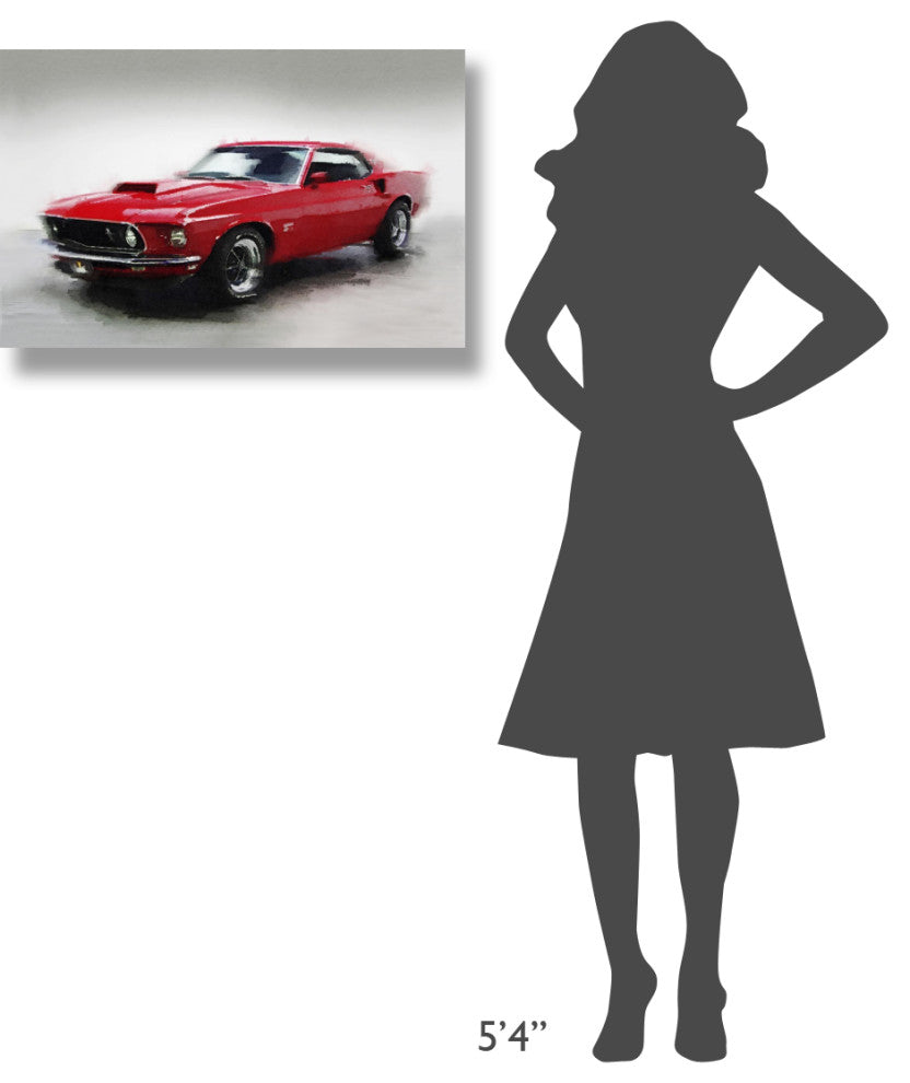 "1969 Ford Mustang Watercolor" Fine Art Print