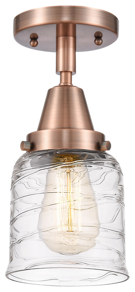 Innovations 447-1C-AC-G513 1-Light Flush Mount, Antique Copper
