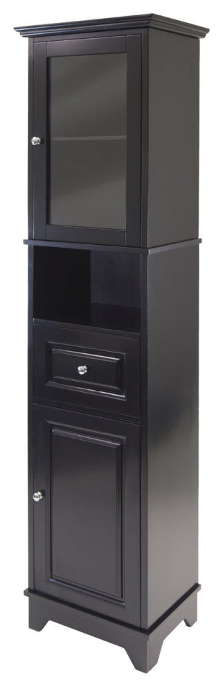 Winsome Wood 20871 Alps Tall Decorative Storage Cabinet, Black