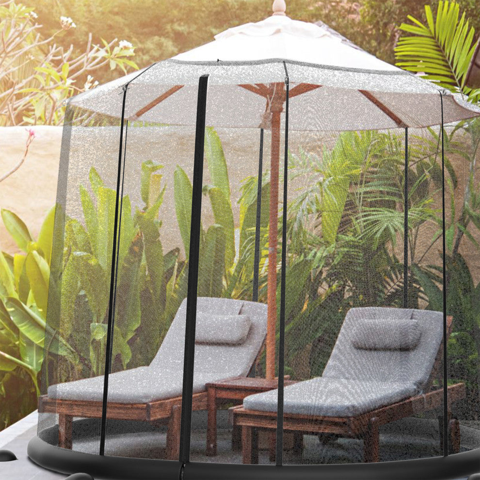 Patio Umbrella Mosquito Net Bug Screen to Keep Out Insects, 10-11ft