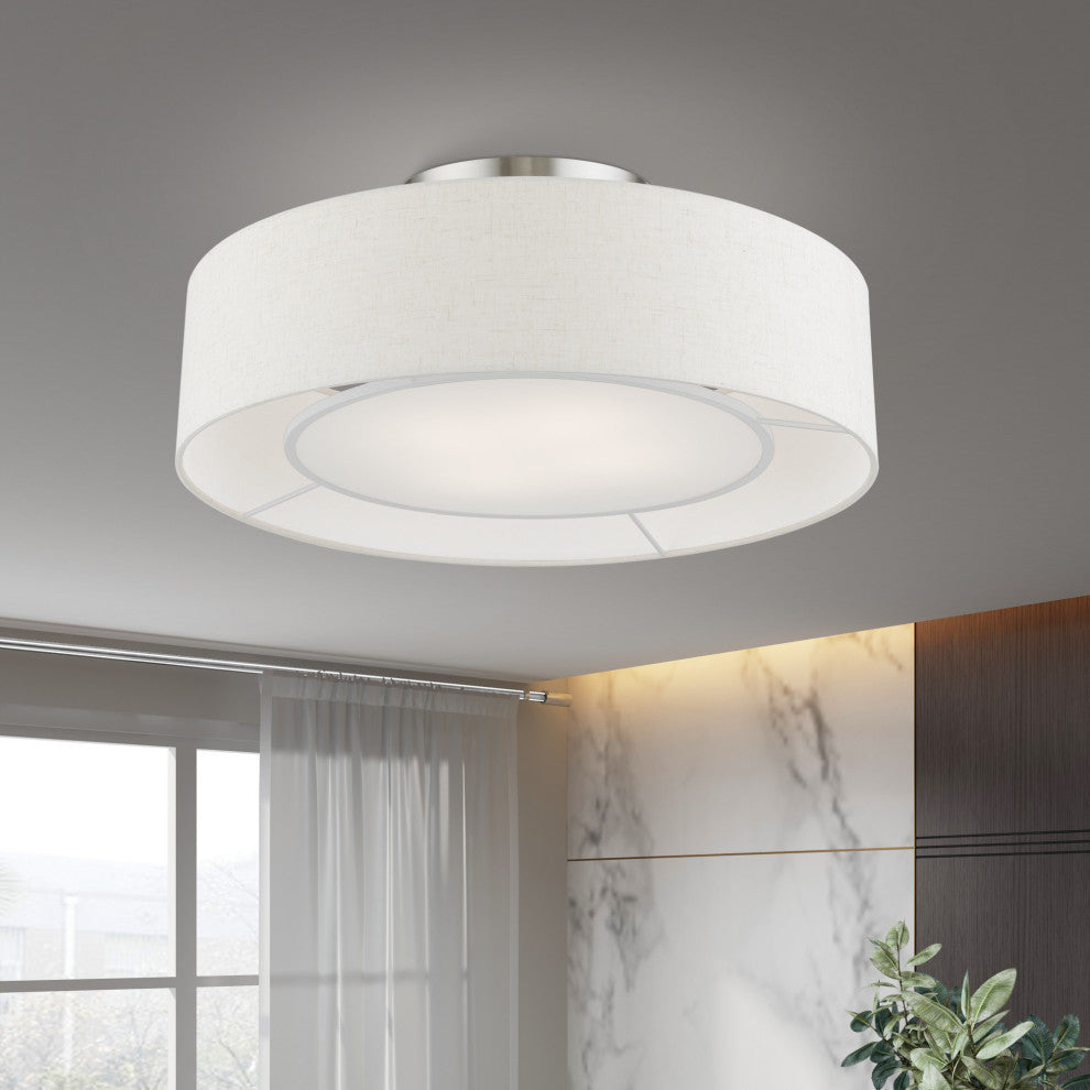 Ellsworth 4 Light Brushed Nickel Semi-Flush