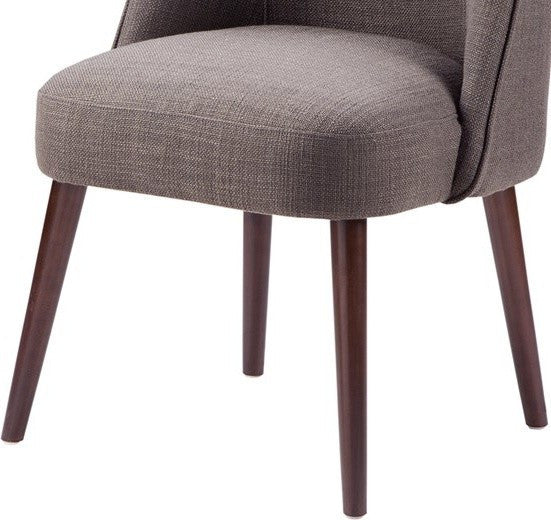 Madison Park Dining Chair Modern Bexley Rounded Back Padded Side Chair, Charcoal