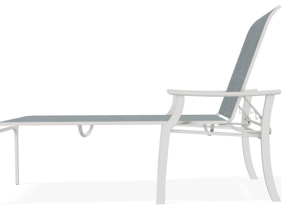 St. Catherine Sling 4-Position Outdoor Chaise Lounge, Charm/Snow