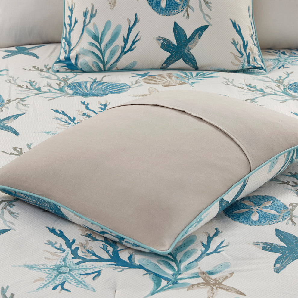 Madison Park Pebble Beach Coastal 7-Piece Cotton Sateen Comforter Set