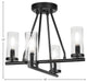 Trinity 4 Light Semi-Flush Shown, Matte Black Finish With 2.5" Clear Bubble
