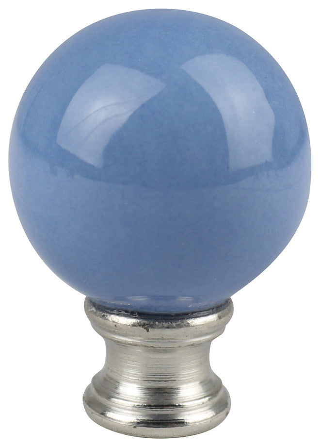 Ceramic Ball Lamp Finial, 2" Tall, Light Blue, Single
