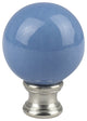 Ceramic Ball Lamp Finial, 2" Tall, Light Blue, Single
