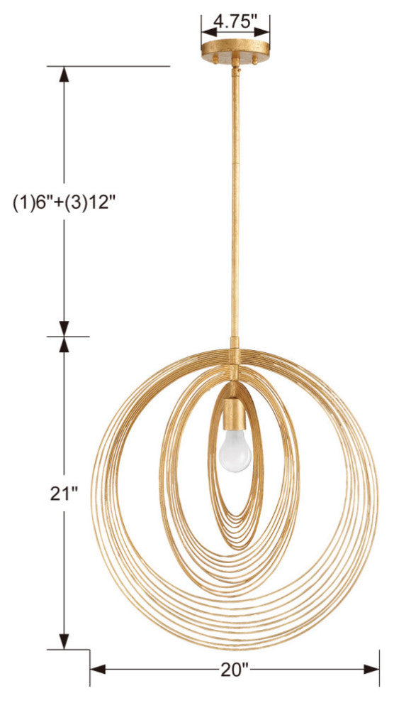 Doral 1 Light Renaissance Gold Pendant