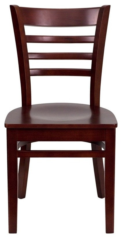 Dyersburg Wood Chair Ladder Back Mahogany Wood Seat