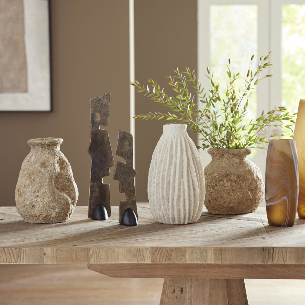 Uttermost 17131 Ancient Echos 11-1/2" Tall Terracotta Vase - Set - Aged Brown