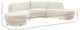Rosa Velvet Upholstered 3-Piece Sectional, Cream