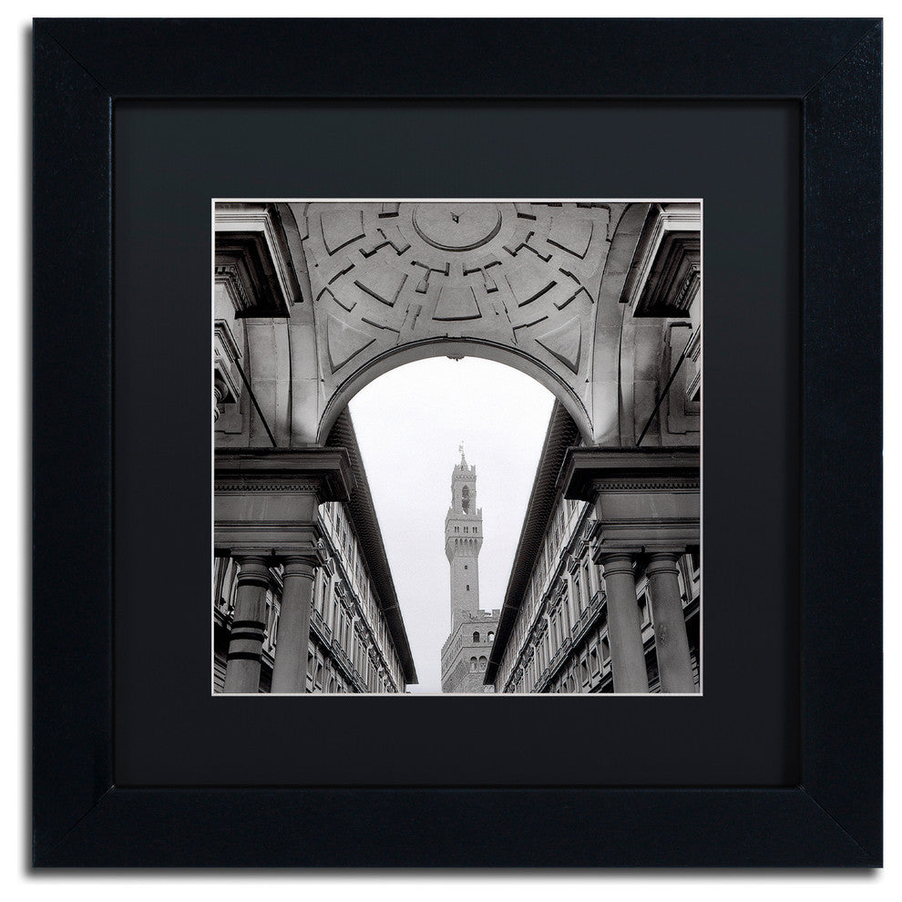 Alan Blaustein 'Firenze II' Art, Black Frame, Black Mat, 11x11