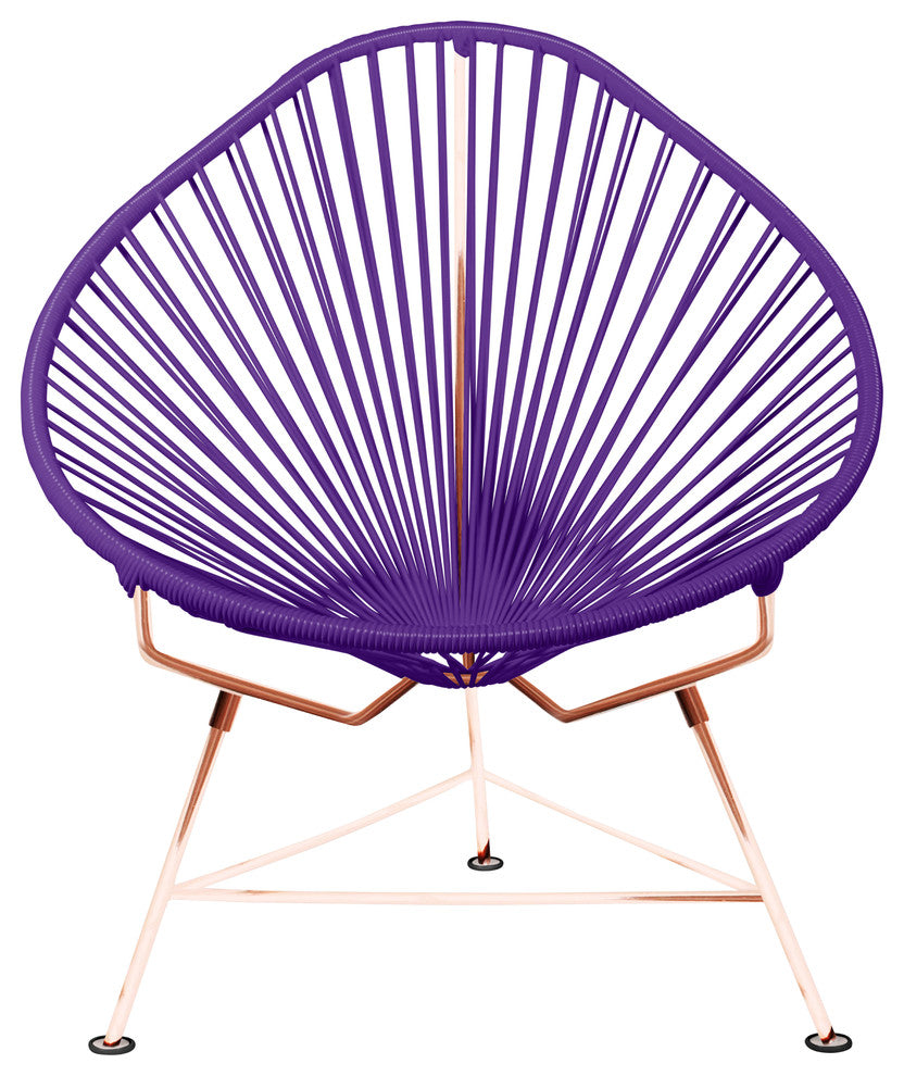 Junior Indoor/Outdoor Handmade Acapulco Chair, Purple Weave, Copper Frame