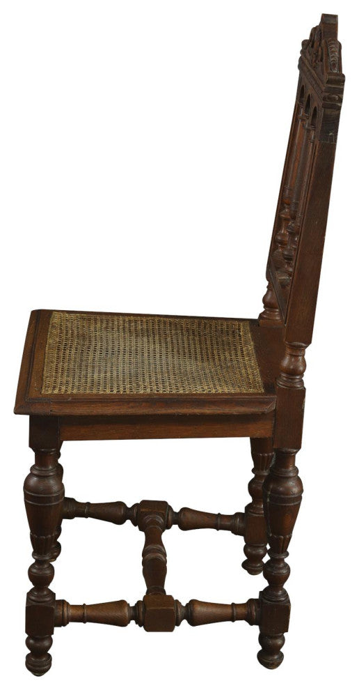 Consigned Ornate Chestnut Dining Chair - Renaissance Style