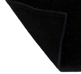 Shaggy Lux Bath Rug Bath Rugs Set, 24x36 Rectangle, Black