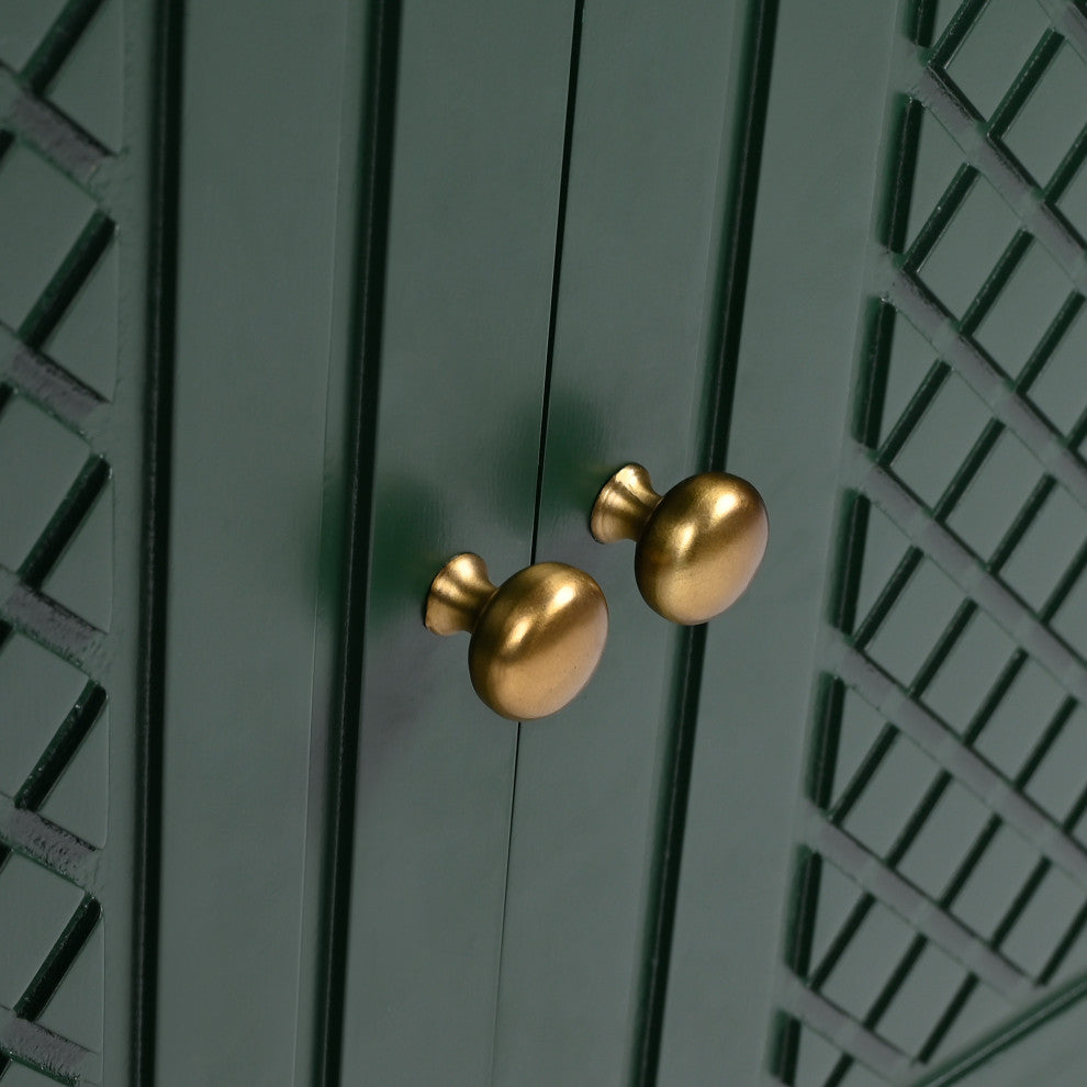 GDF Studio 30" Vintage Vanity With Sink, Drawer & Adjustable Shelf, Dark Green